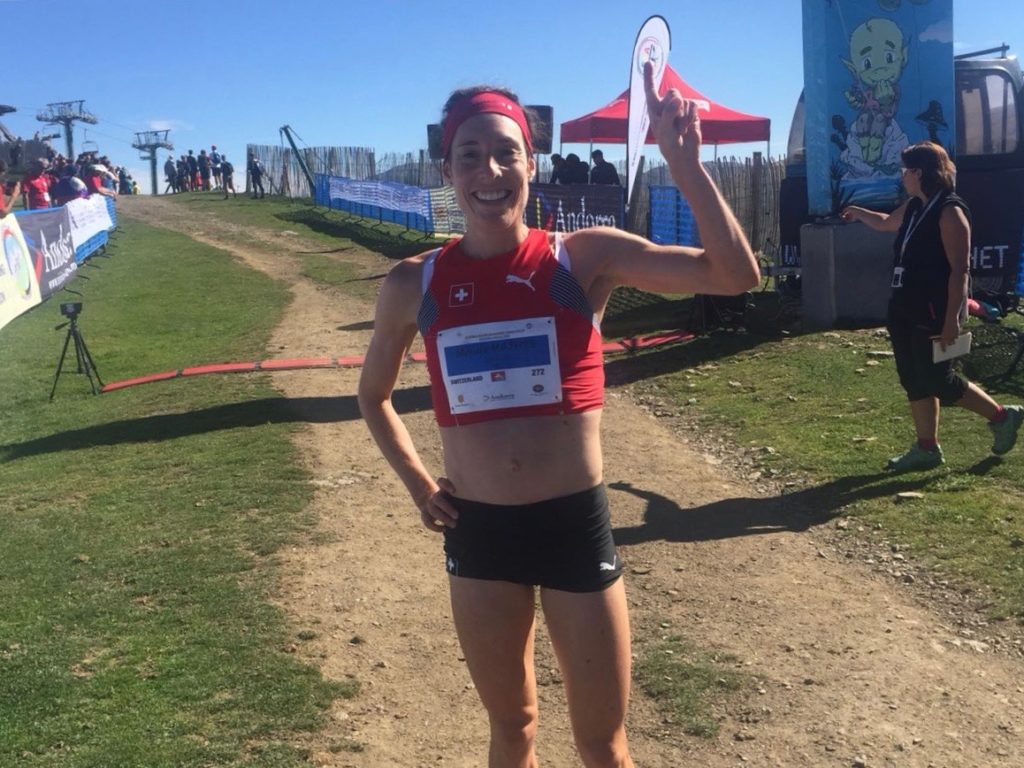 Maude Mathys an den Berglauf-WM auf dem Weg zu ihrer Silbermedaille bei den Frauen