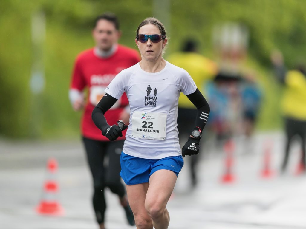 Bernasconi, Claudia (New Concept Sport/CA Riviera #22); Leichtathletik Zuerich Marathon 2019 on April, 28, 2019 in Zuerich (Switzerland).
